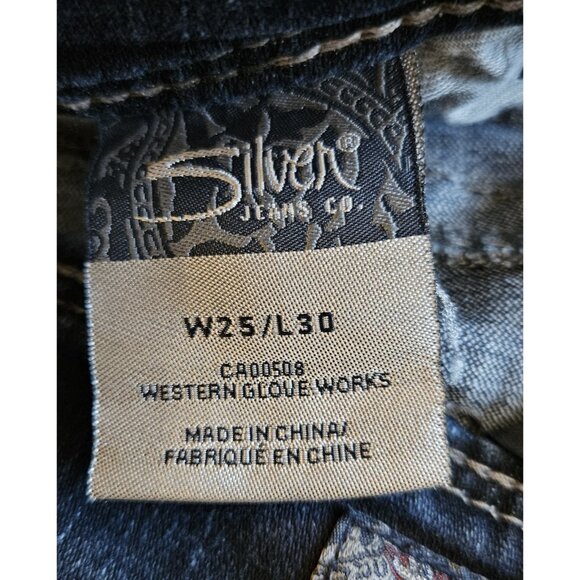 Silver Jeans Women 25W/L30 Suki Surplus Slim Bootcut Low Rise Dark Wash - Picture 6 of 14